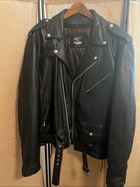Classic Black Leather Moto Bomber Jacket